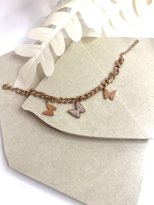 Schmetterling Roségold Armband