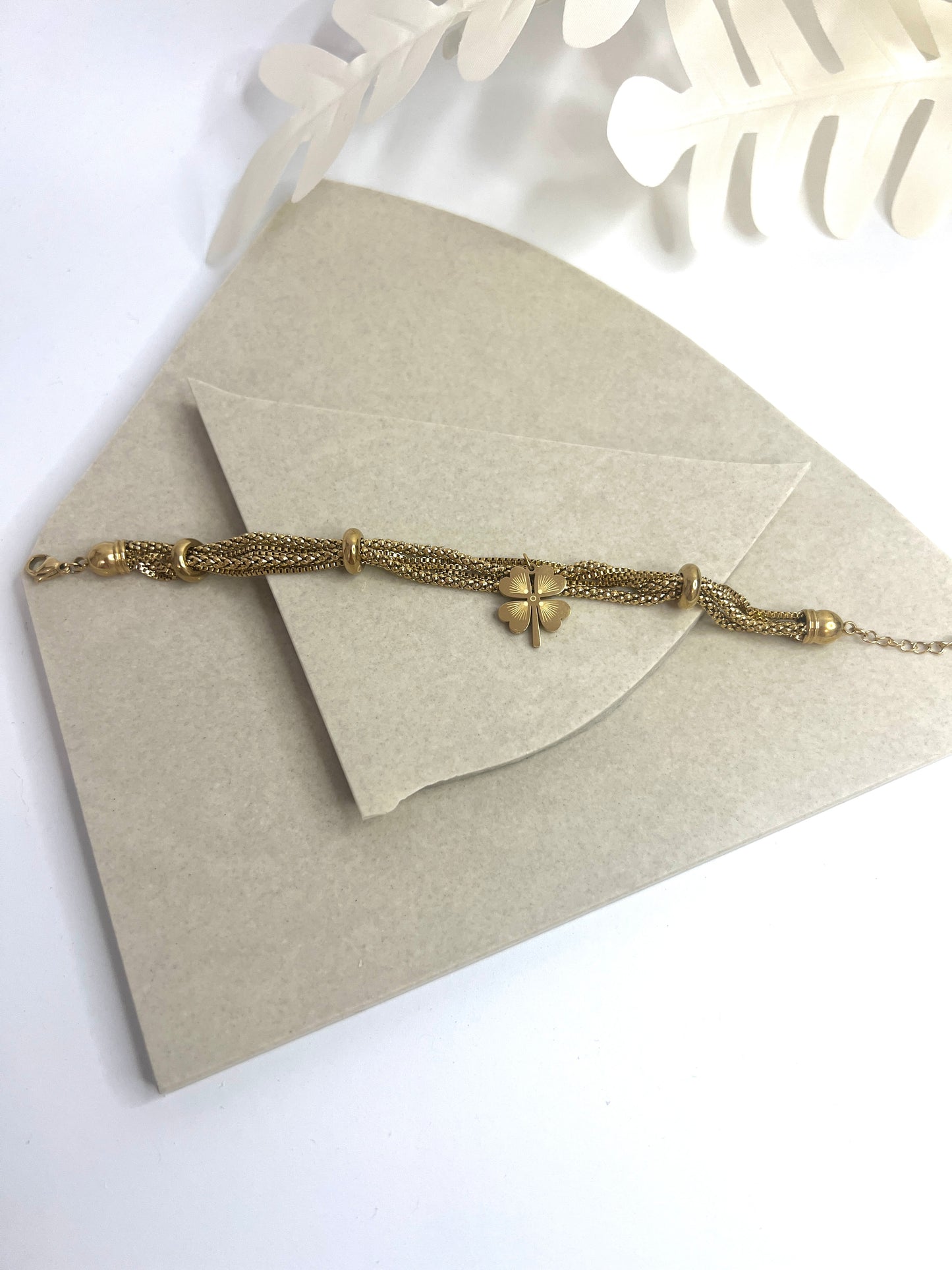 Kleeblatt Gold Armband